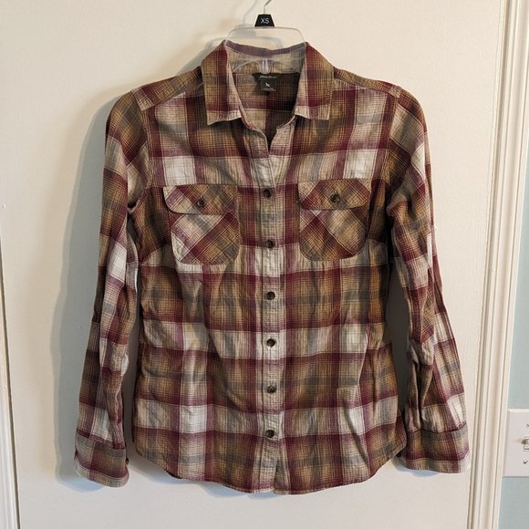 Eddie Bauer Flannel Button-up in Plum, XS - Picture 1 of 7